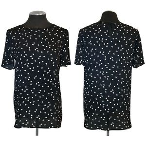 Ann Taylor - Black Pullover Confetti Short Sleeve Top – Small